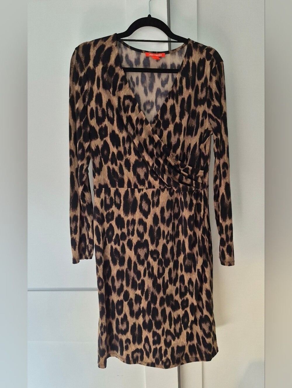 Leopard Print Faux Wrap Dress